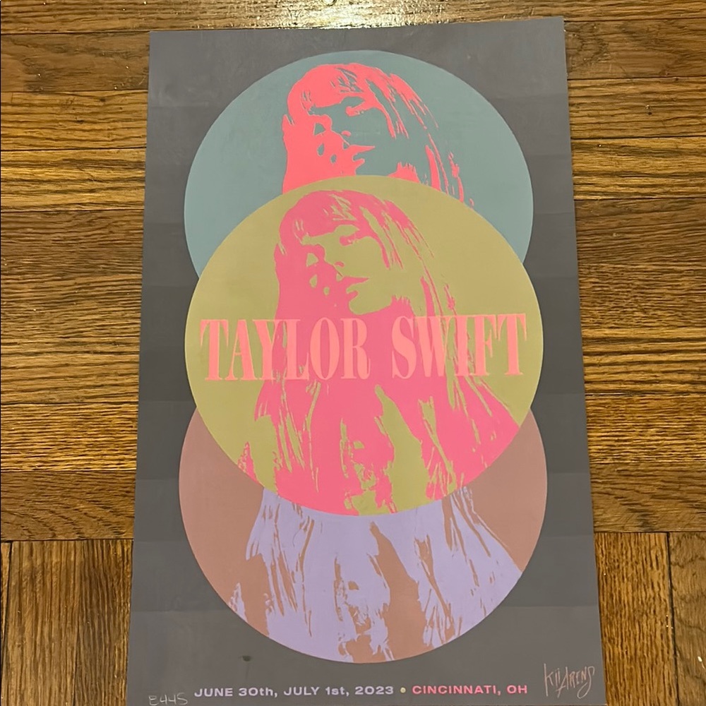 Taylor Swift Concert Art Poster - Pink, Yellow, Blue
